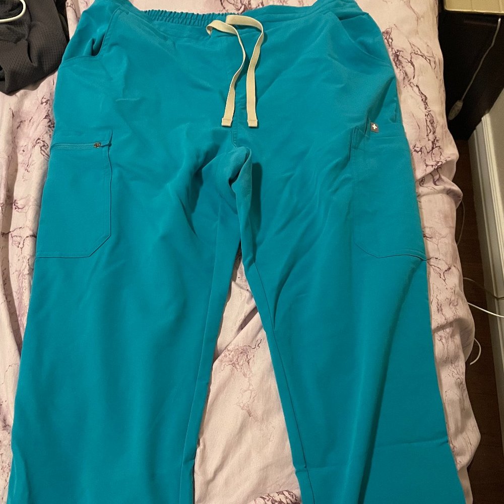 Figs Teal Scrub Bottom
